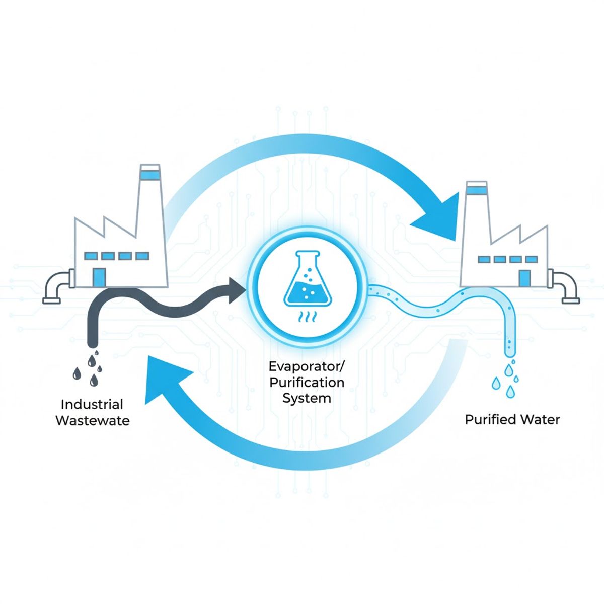 Ciclo cerrado de reutilización de agua en una fábrica